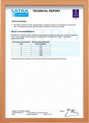 vinyl gloves and nitrile gloves certificate